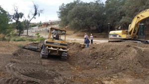 Heavy Equipment doing initial grading. Credit: Upper Salinas - Las Tablas Resource Conservation District.