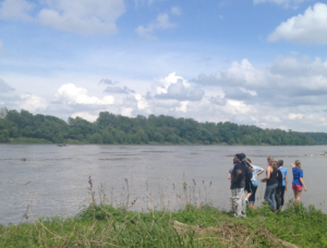 Youth at confluence of the Blue River and the Missouri River. Spring 2015. Photo: Blue River Watershed Association
