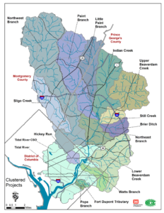 Anacostia River watershed map