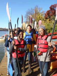 Groundwork Anacostia Green Team youth prepare to paddle the Potomac River